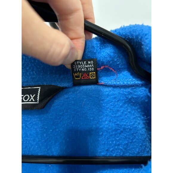 Fox Royal Blue Fleece Pullover Quarter Zip Collar Size S - Picture 8 of 9